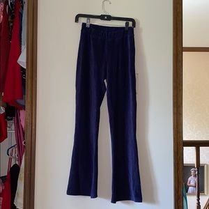 urban outfitters velvet navy flare pants